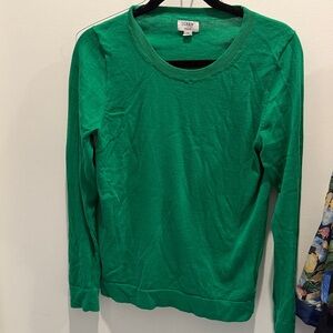 J. Crew Emerald Green Crewneck Sweater M 100 cotton